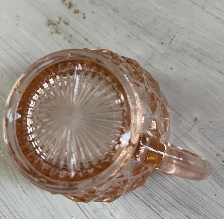 Vintage Jeanette Pink Depression Glass Creamer - Pink Depression Glass Cubist/Cube Creamer - Vintage Rose Glass Creamer - Vintage Creamer