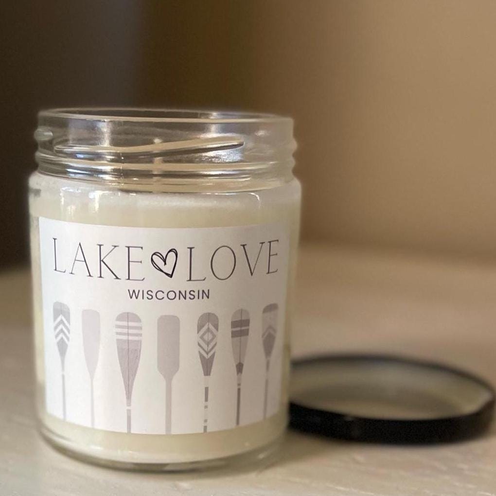 Lake Love Scented Soy Candle - Lake Life Candle - Gift for Adventurer - Lake House Decor - Personalized Lake House Gift - Lake Lover Gift