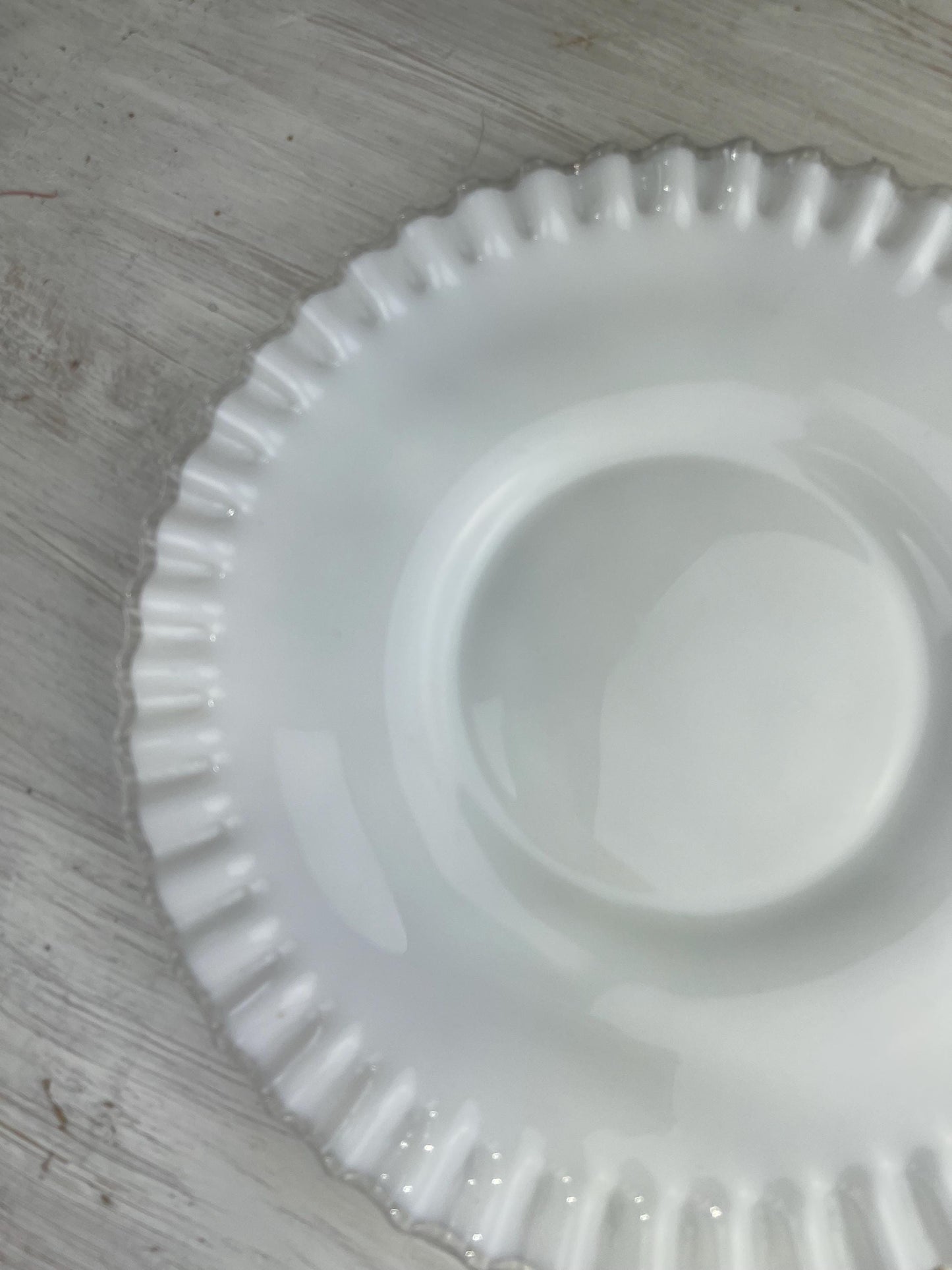 RARE Fenton Silvercrest Lunch Plate | Milk Glass | Ruffled Edge Milk Glass Plate | Vintage Milk Glass | Vintage Fenton | Fenton Milk Glass