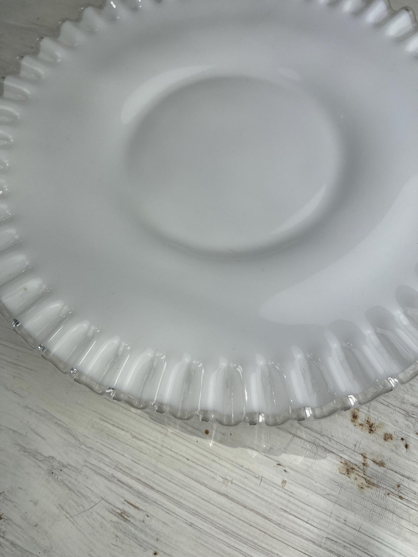 RARE Fenton Silvercrest Lunch Plate | Milk Glass | Ruffled Edge Milk Glass Plate | Vintage Milk Glass | Vintage Fenton | Fenton Milk Glass