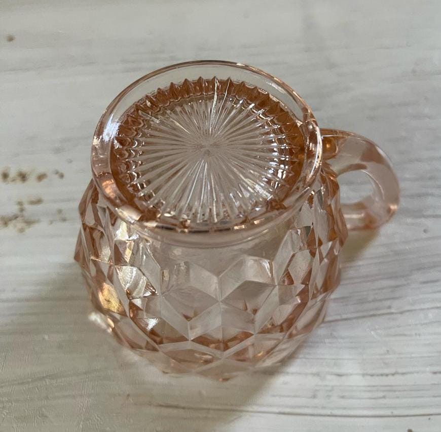 Vintage Jeanette Pink Depression Glass Creamer - Pink Depression Glass Cubist/Cube Creamer - Vintage Rose Glass Creamer - Vintage Creamer