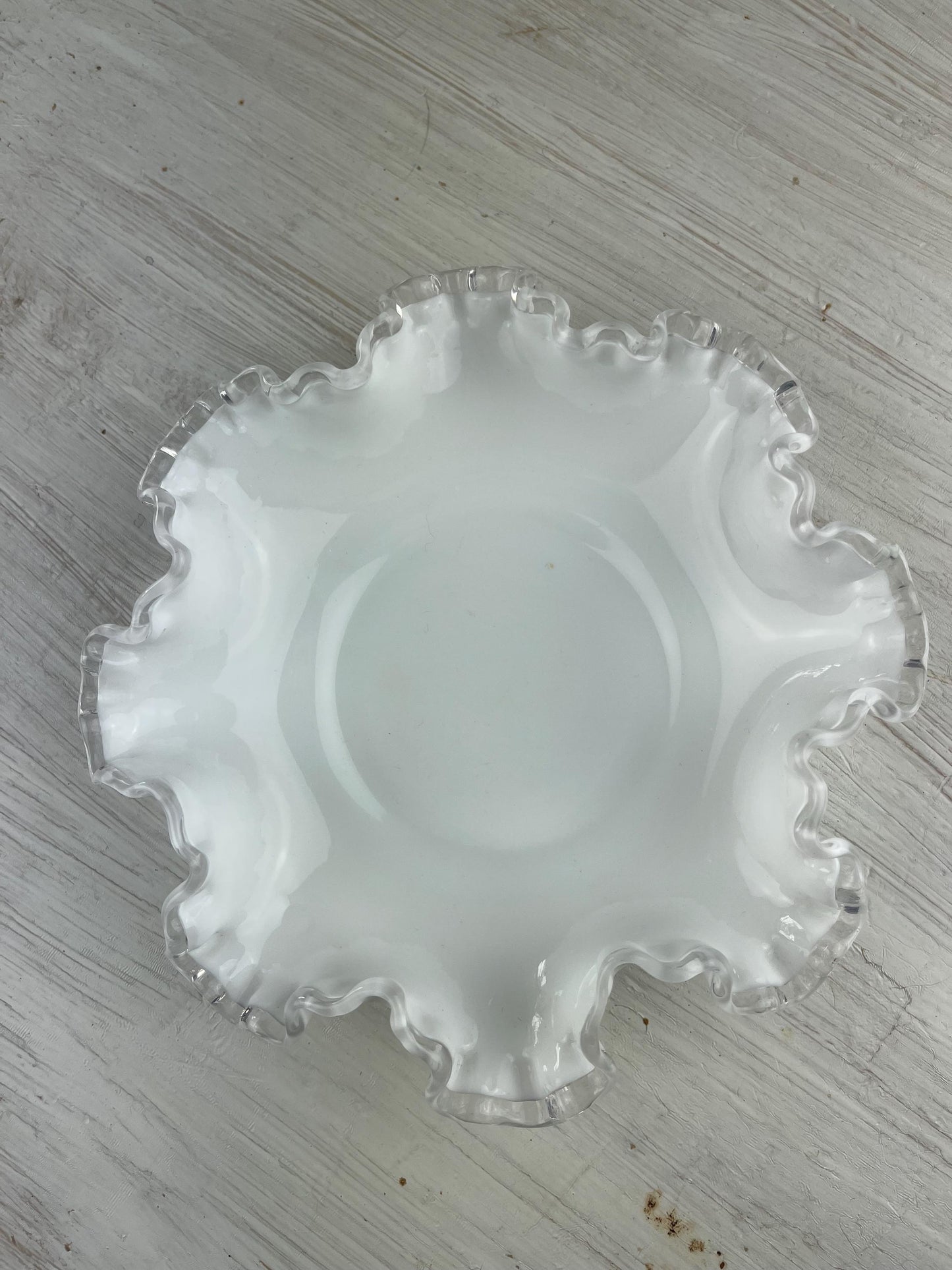 Fenton Silvercrest Candy Dish | Milk Glass | Ruffled Edge Milk Glass Candy Dish | Vintage Milk Glass | Vintage Fenton | Fenton Milk Glass