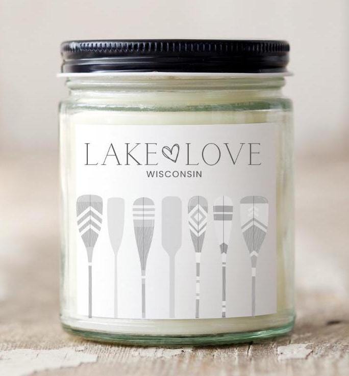 Lake Love Scented Soy Candle - Lake Life Candle - Gift for Adventurer - Lake House Decor - Personalized Lake House Gift - Lake Lover Gift