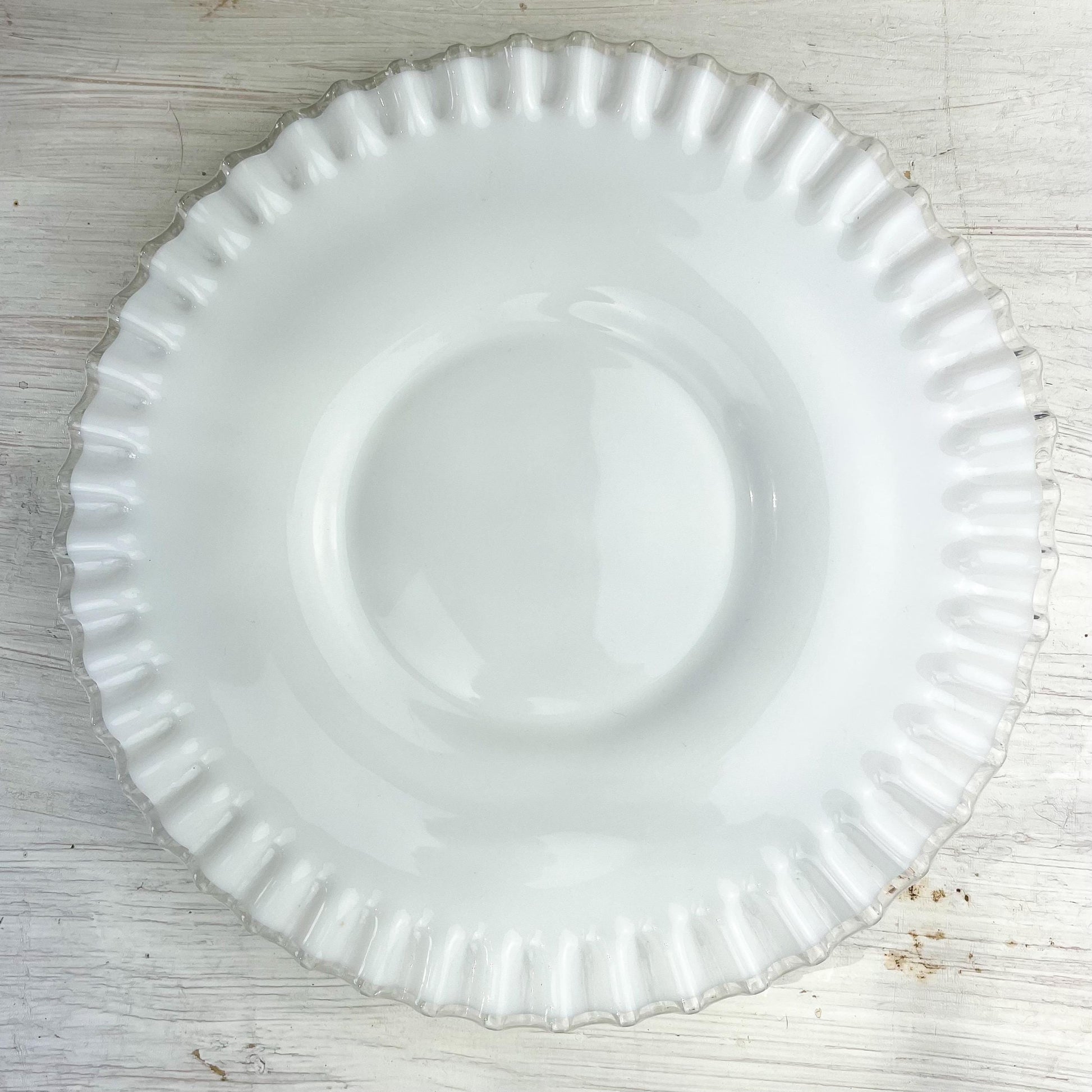 RARE Fenton Silvercrest Lunch Plate | Milk Glass | Ruffled Edge Milk Glass Plate | Vintage Milk Glass | Vintage Fenton | Fenton Milk Glass