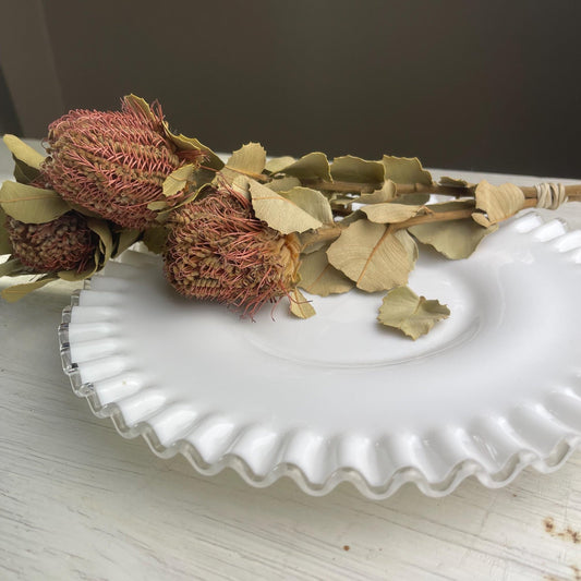 RARE Fenton Silvercrest Lunch Plate | Milk Glass | Ruffled Edge Milk Glass Plate | Vintage Milk Glass | Vintage Fenton | Fenton Milk Glass