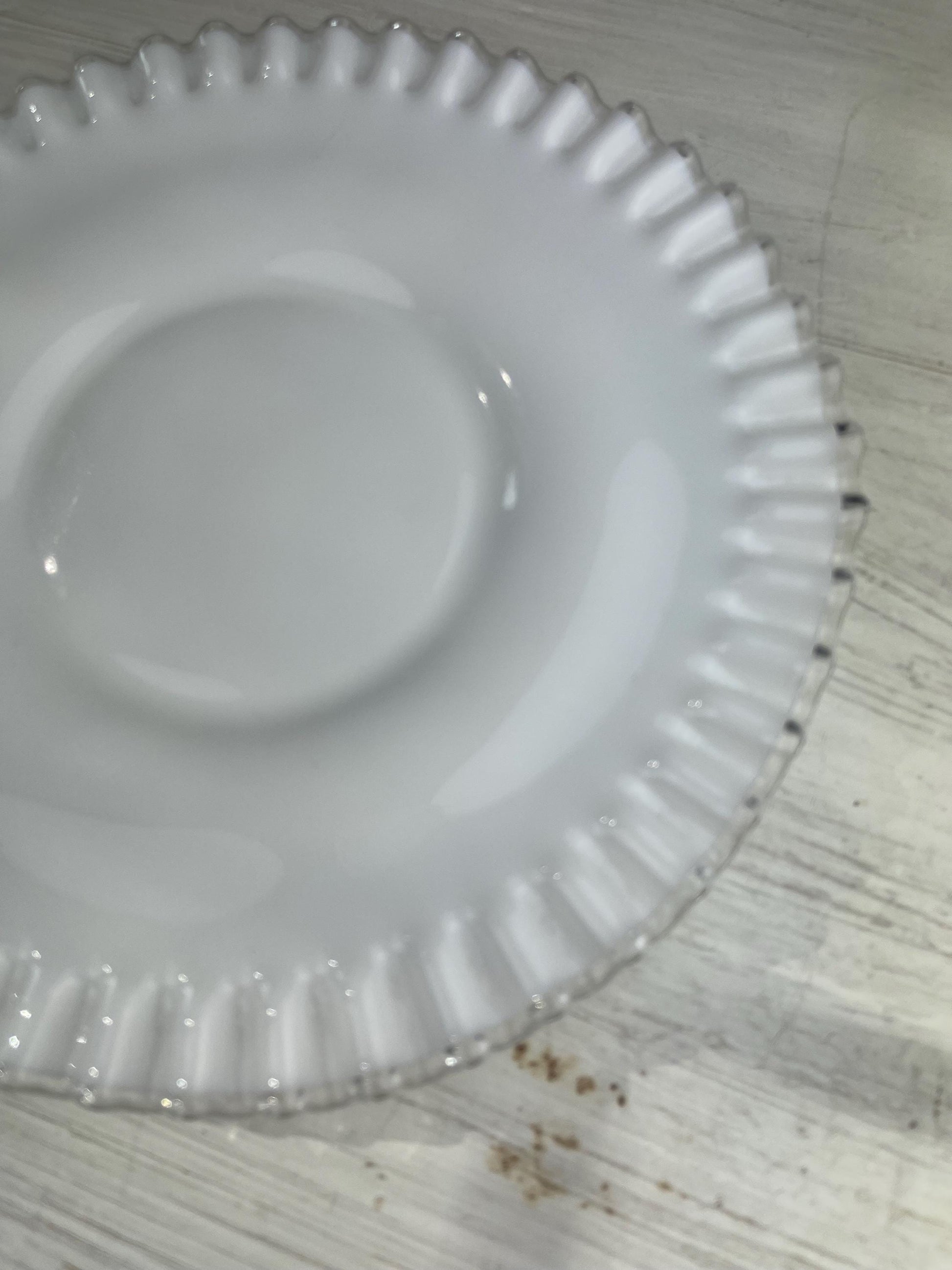 RARE Fenton Silvercrest Lunch Plate | Milk Glass | Ruffled Edge Milk Glass Plate | Vintage Milk Glass | Vintage Fenton | Fenton Milk Glass