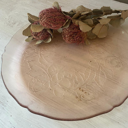 Vintage Pink Arcoroc Rosaline Pink Rose Platter | Rosaline Rose Platter | Rosaline Glass | Vintage Serving Platter | Pink Glass | Rose Glass