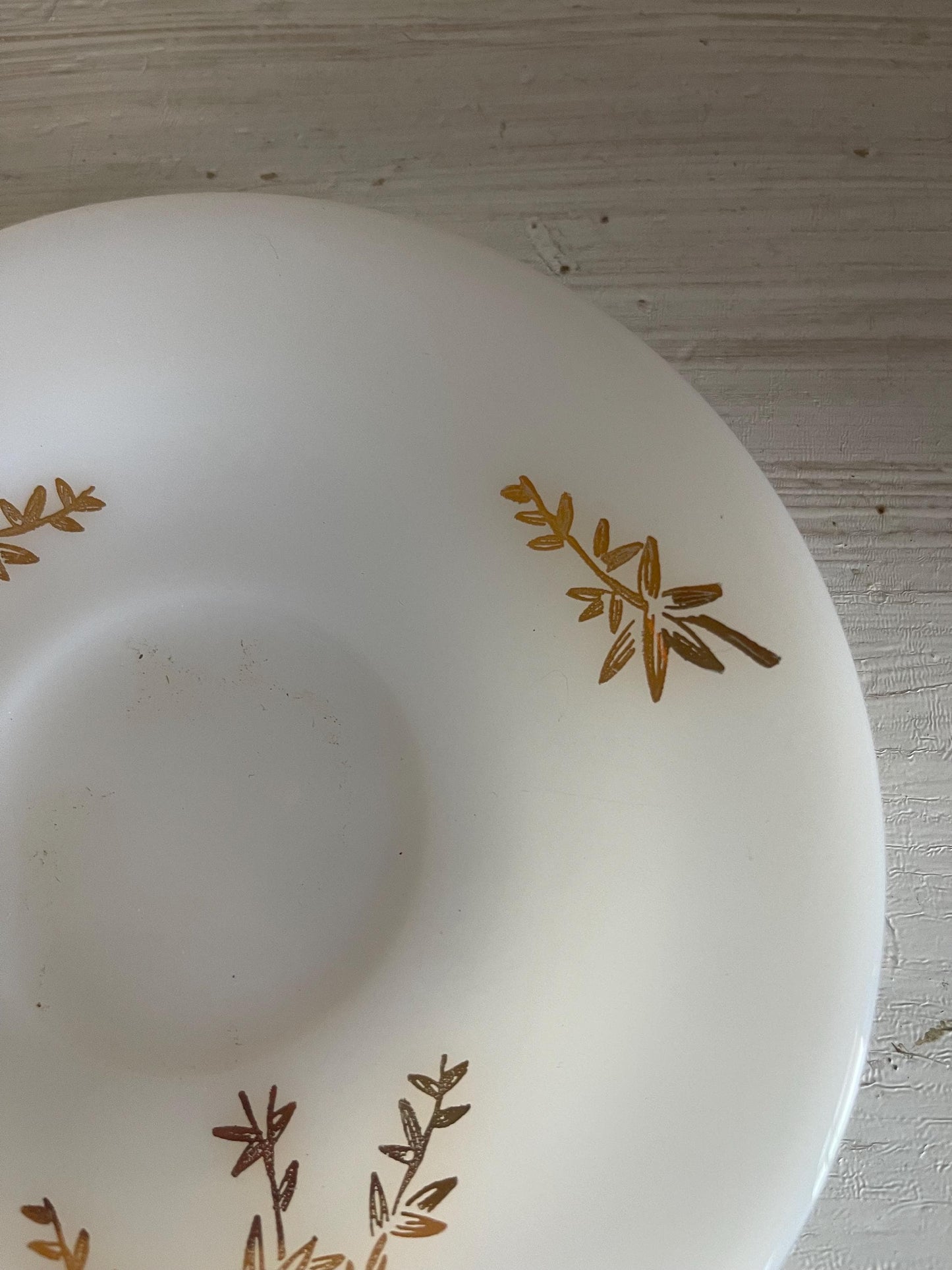 Federal Glass Golden Glory Leaf Cup and Saucer | Vintage Cups and Saucers | Golden Glory Leaf Pattern | Vintage Federal Glass