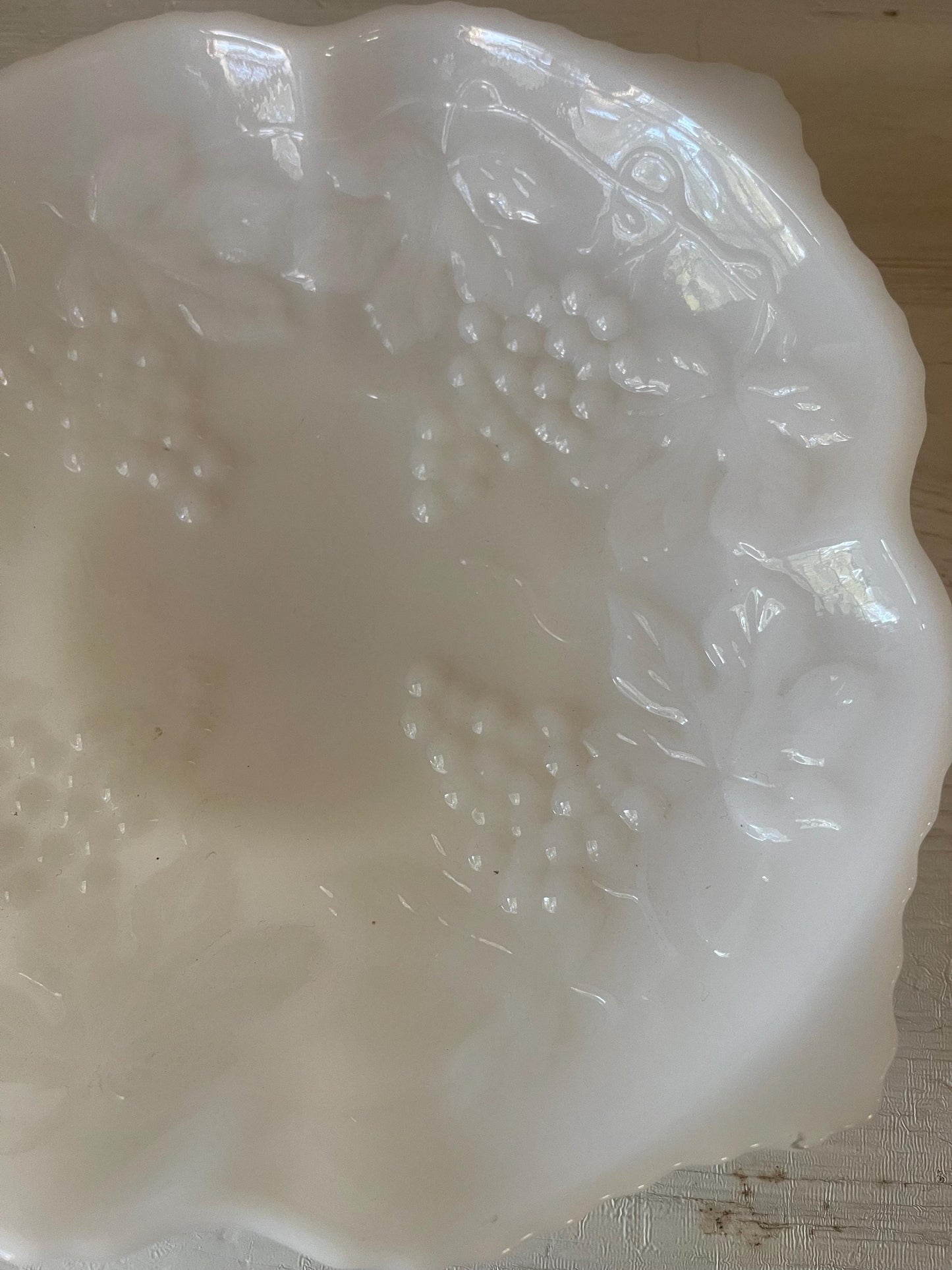 Anchor Hocking Milk Glass Square Bowl Grape Pattern | Milk Glass | Milk Glass Square Bowl | Milk Glass Grape Pattern