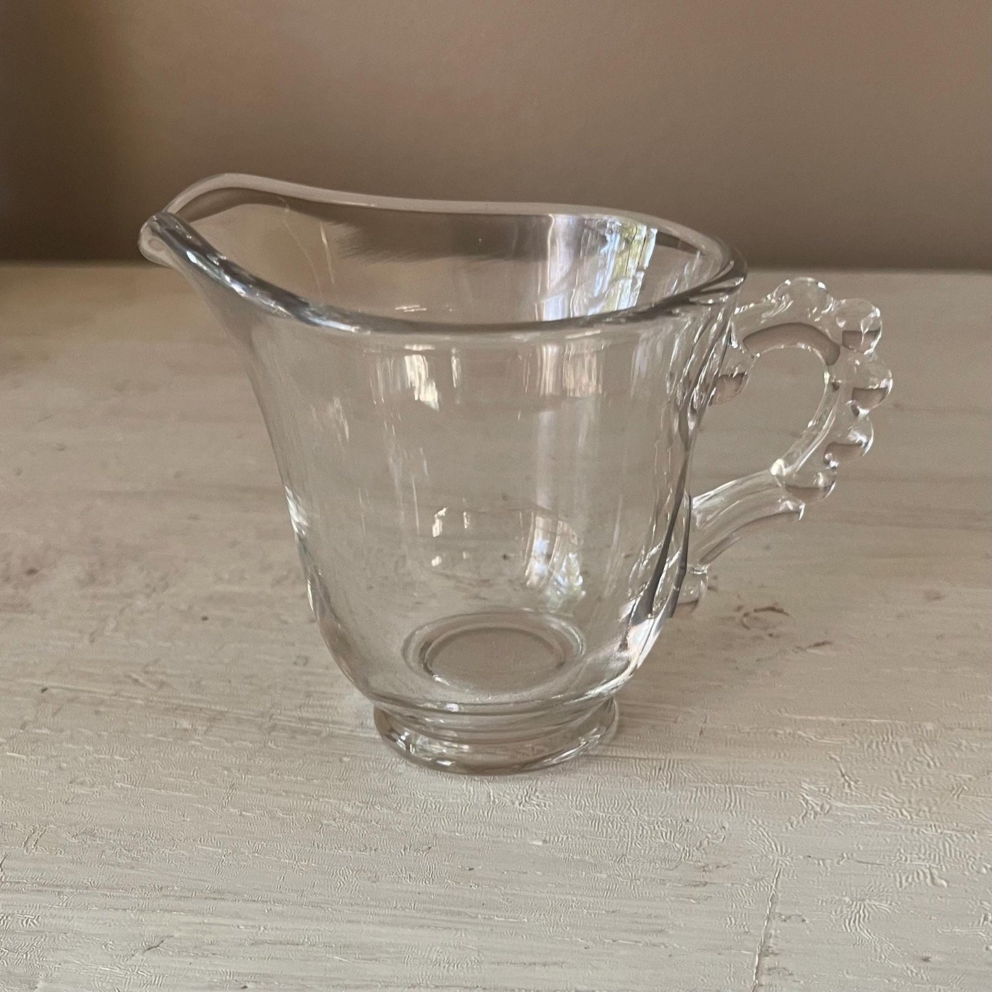 Candlewick Creamer and Sugar Bowl Set with Tray | Vintage Candlewick | Beaded Ridge Glass Plates | Candlewick Hobnail Edge | Hobnail Glass