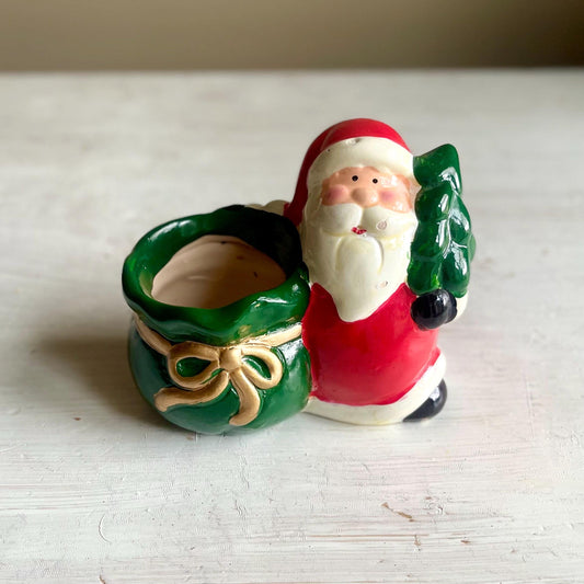 Vintage Santa Planter | Christmas Planter | Vintage Santa | Vintage Christmas Planter | Vintage Christmas | Santa with Bag | Santa