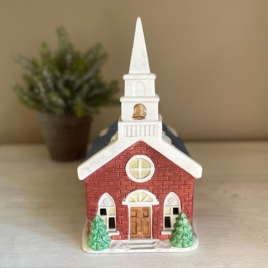 Memories Collection Christmas Village Church | Vintage Christmas Village | Christmas Village Chapel | Santa's World Christmas Village