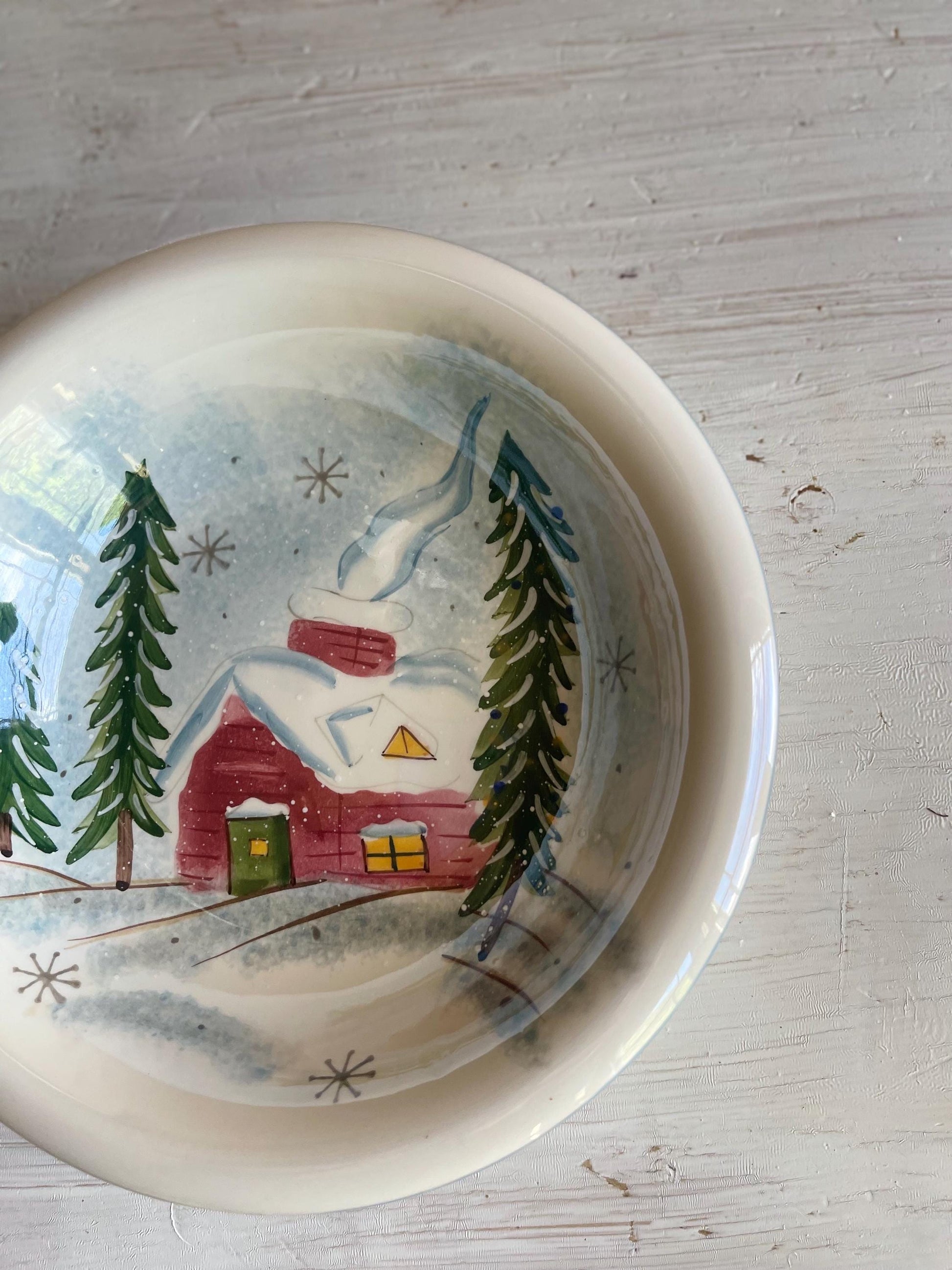 Winter Wonderland Salad Bowl | Christmas Plate | Winter Plate | Vintage Christmas Dishes | Christmas Plates | Winter Dishes