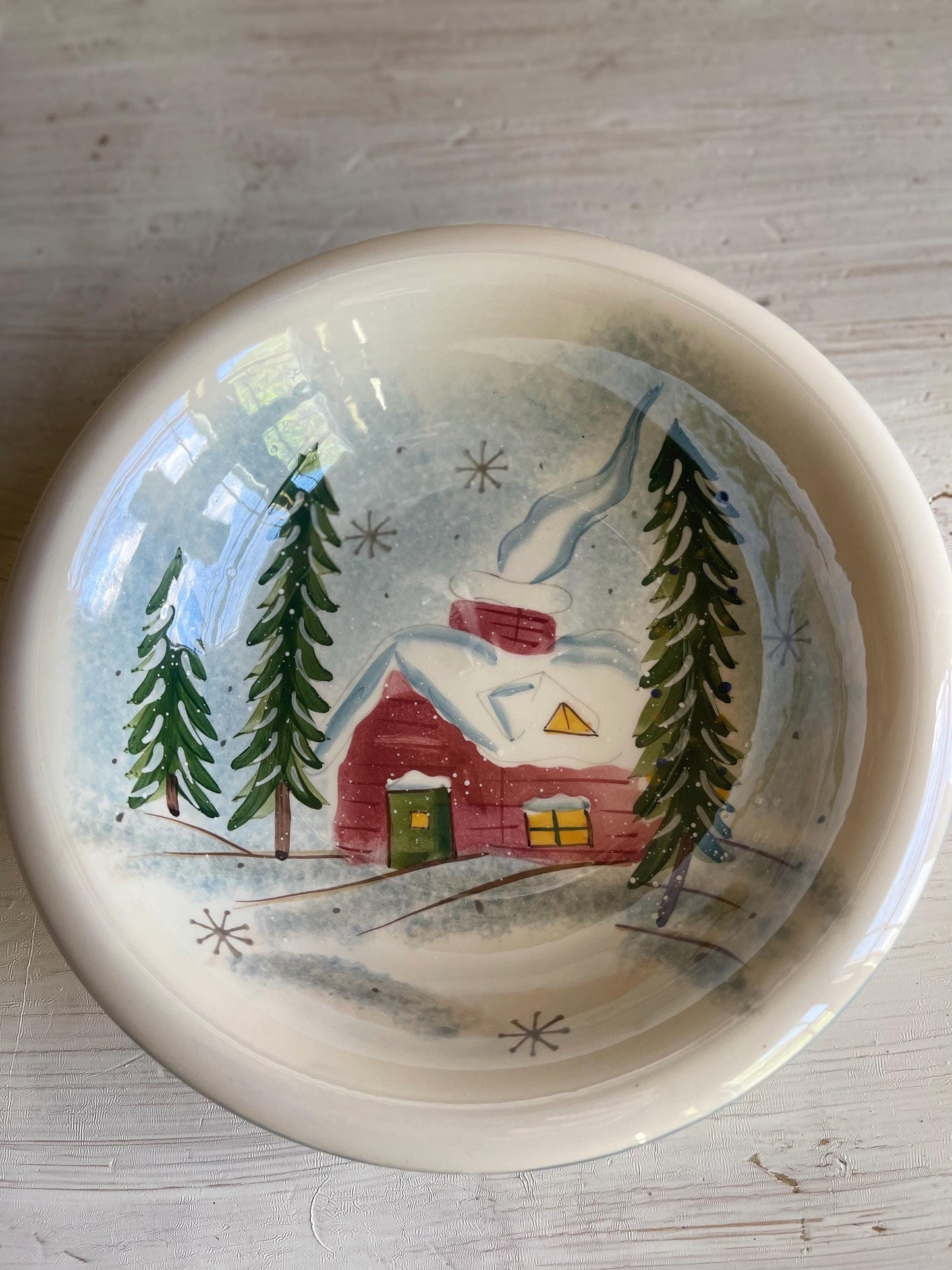 Winter Wonderland Salad Bowl | Christmas Plate | Winter Plate | Vintage Christmas Dishes | Christmas Plates | Winter Dishes