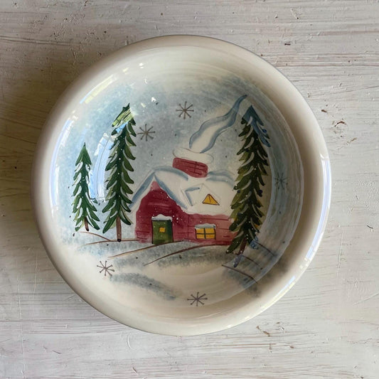 Winter Wonderland Salad Bowl | Christmas Plate | Winter Plate | Vintage Christmas Dishes | Christmas Plates | Winter Dishes