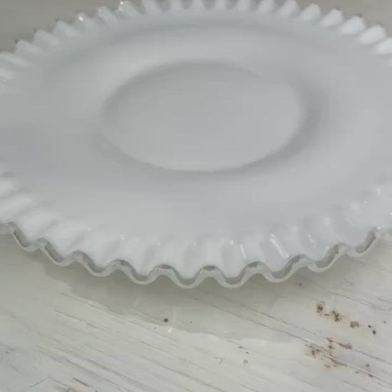 RARE Fenton Silvercrest Lunch Plate | Milk Glass | Ruffled Edge Milk Glass Plate | Vintage Milk Glass | Vintage Fenton | Fenton Milk Glass